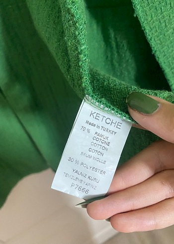 Yeşil tüvit ceket - Görsel 5
