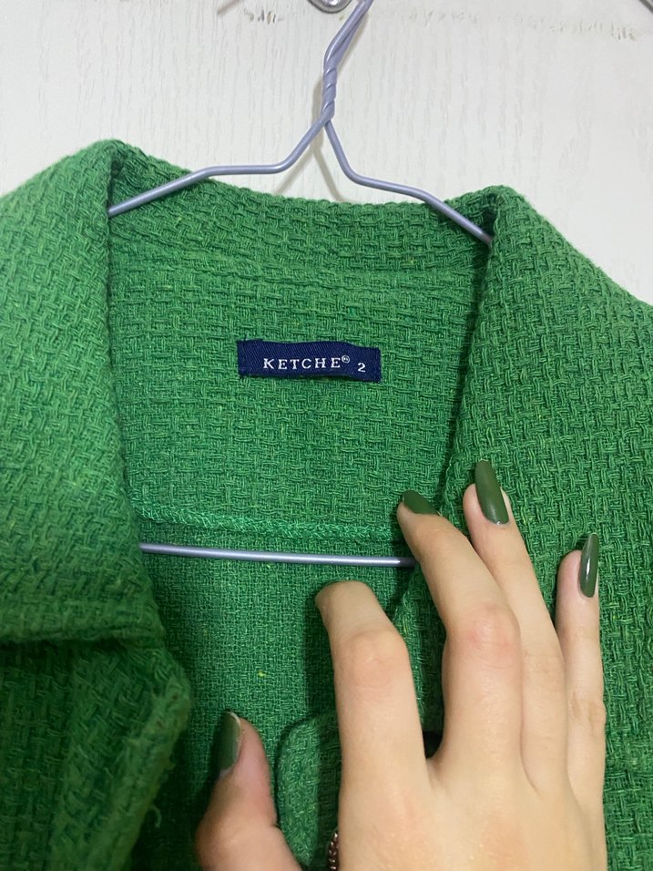 Yeşil tüvit ceket - Görsel 4