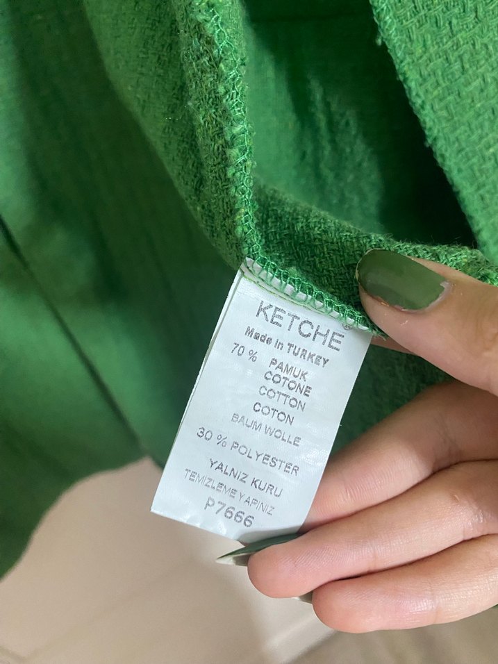 Yeşil tüvit ceket - Görsel 5