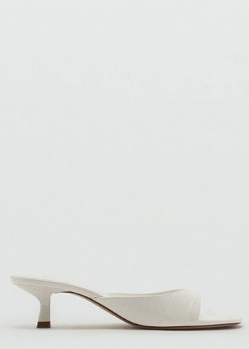 Mango Beyaz Minimalist Stiletto Topuklu Kadın Sandalet