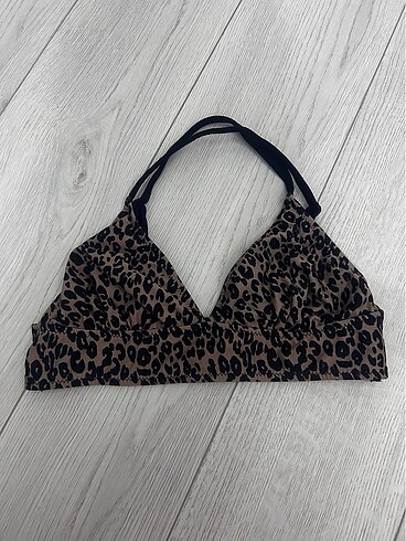 Penti leopar bikini üstü