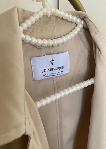 s Beden Bej Uzun Kadın Trençkot Stradivarius