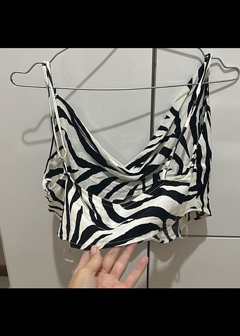 Bershka Bershka Zebra Desenli Kısa Askılı Büstiyer