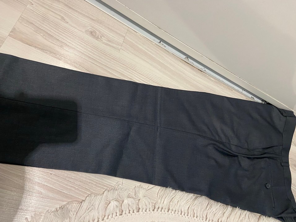 Düğmeli Gri Erkek Ofis Pantolonu - Görsel 2