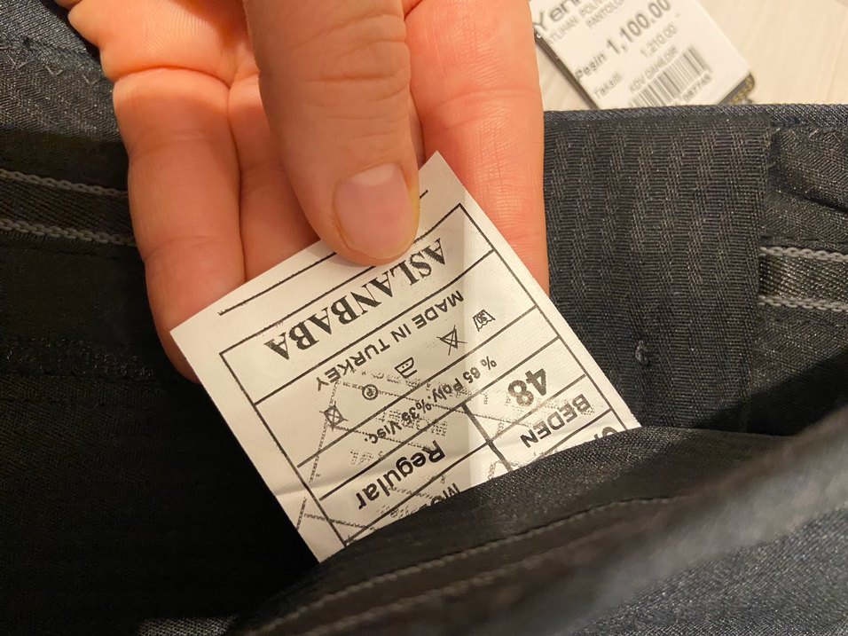 Düğmeli Gri Erkek Ofis Pantolonu - Görsel 3