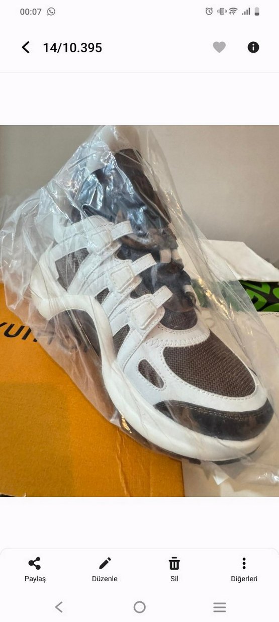 Kahverengi Yılan Desenli Kadın Spor Ayakkabı - Görsel 4