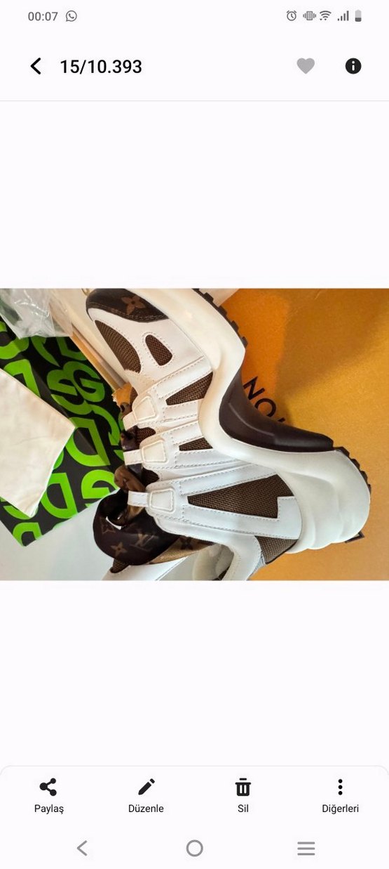 Kahverengi Yılan Desenli Kadın Spor Ayakkabı - Görsel 2