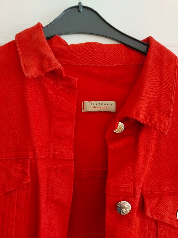 Düğmeli Kırmızı Kadın Süet Ceket - Görsel 2