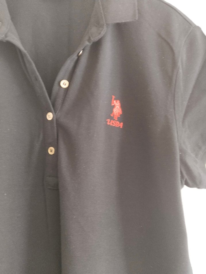 Siyah Kısa Kollu Polo Elbise kadin - Görsel 3