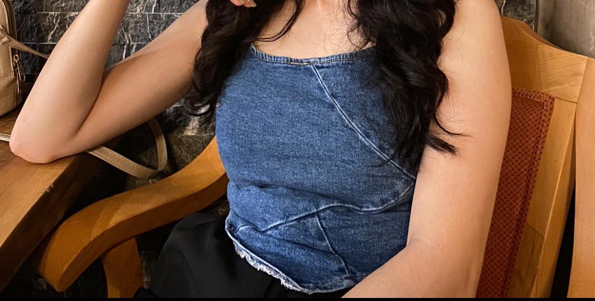 Zara Tokalı Koyu Mavi Kadın Denim Üst - Görsel 3