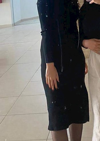 Zara siyah triko elbise - Görsel 3