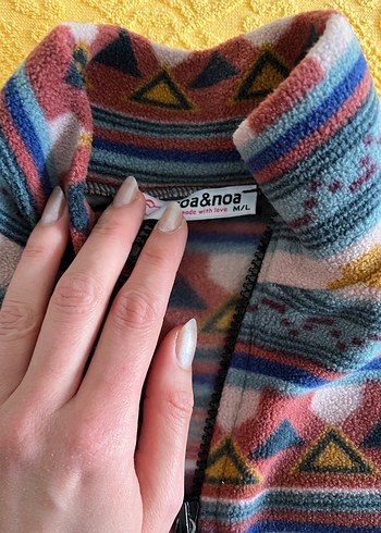 Zara Bohem Çok Renkli Yüksek Yakalı Triko Sweatshirt - Görsel 4