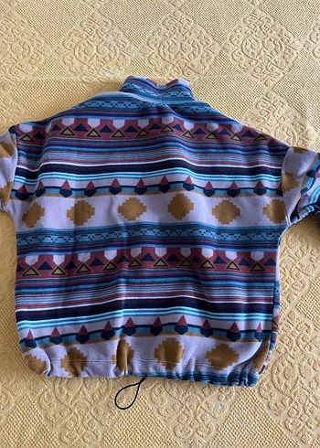 Zara Bohem Çok Renkli Yüksek Yakalı Triko Sweatshirt - Görsel 5