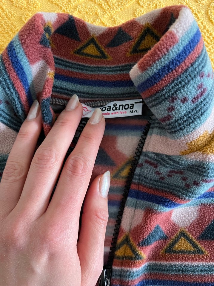 Zara Bohem Çok Renkli Yüksek Yakalı Triko Sweatshirt - Görsel 4