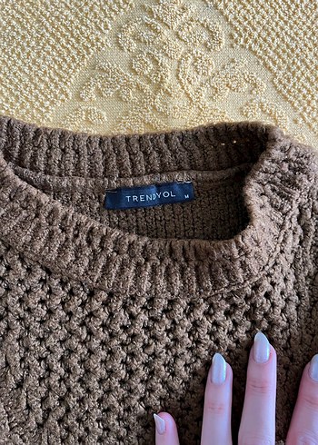 Zara Kahverengi Örgü Kadın Kazak - Görsel 2