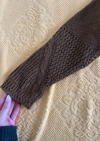 Zara Kahverengi Örgü Kadın Kazak - Görsel 3