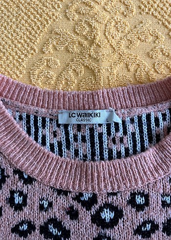 Zara Pembe Leopar Desenli Uzun Kollu Triko Kazak - Görsel 3