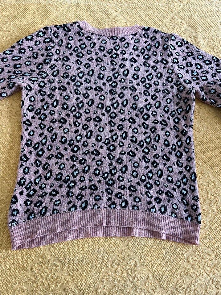 Zara Pembe Leopar Desenli Uzun Kollu Triko Kazak - Görsel 5