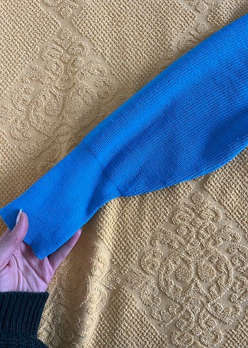 Zara Mavi V Yakalı Örgü Kadın Kazak - Görsel 3