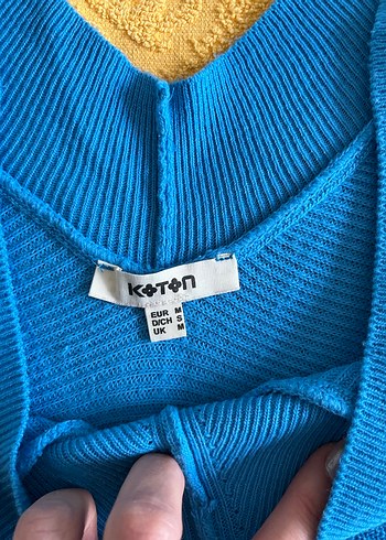 Zara Mavi V Yakalı Örgü Kadın Kazak - Görsel 4