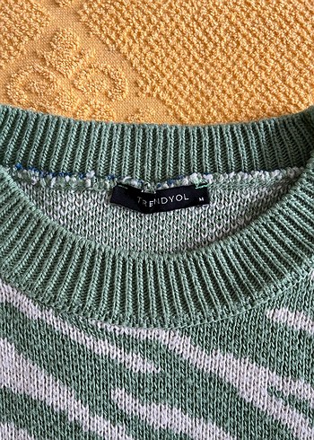 Zara Yeşil Zebra Desenli Kadın Triko Kazak - Görsel 3