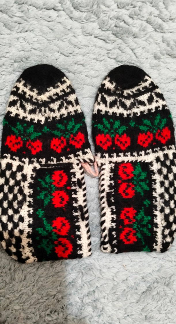 Renkli Nakışlı Örgü Kadın Ev Terliği - Görsel 5