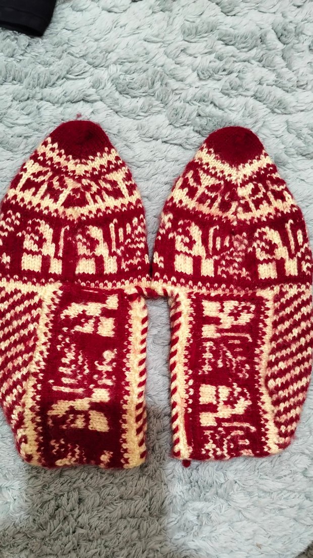 Renkli Nakışlı Örgü Kadın Ev Terliği - Görsel 3