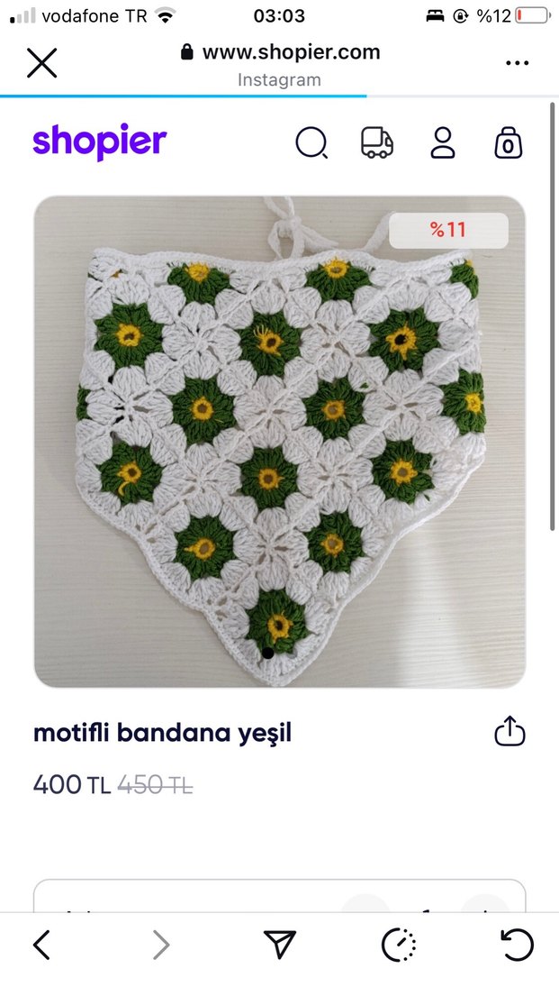Renkli Örgü Dantel Bohem Saç Bandanası - Görsel 3