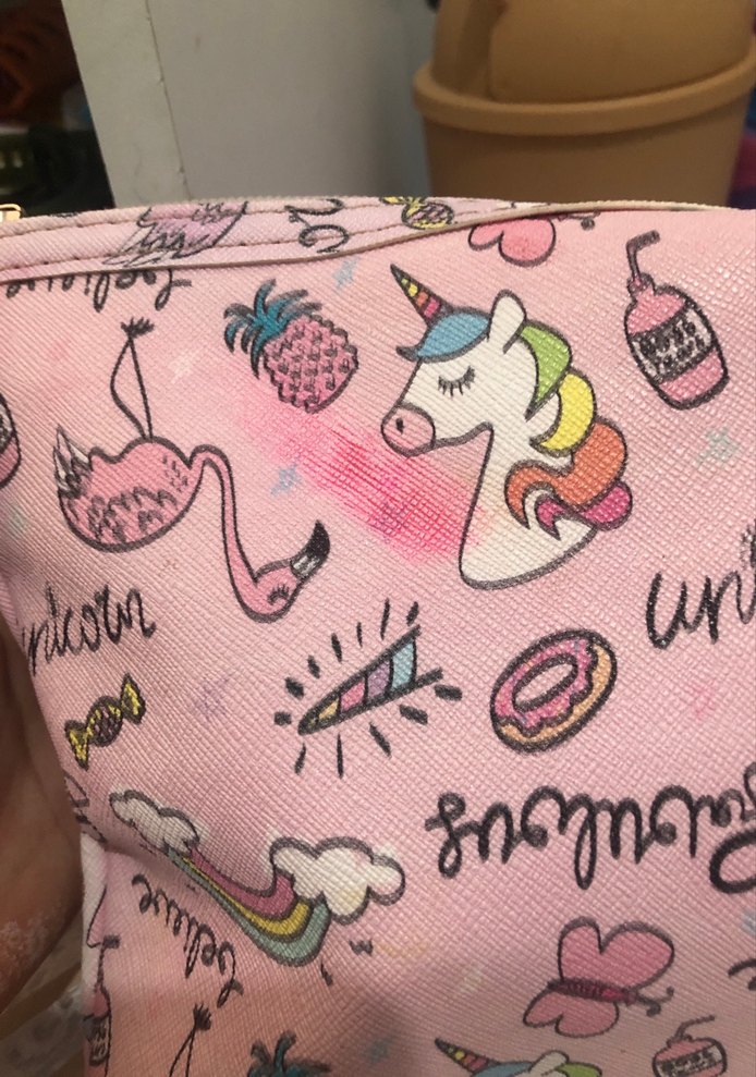 Baskılı Pembe Kadın Makyaj Çantası - Görsel 2