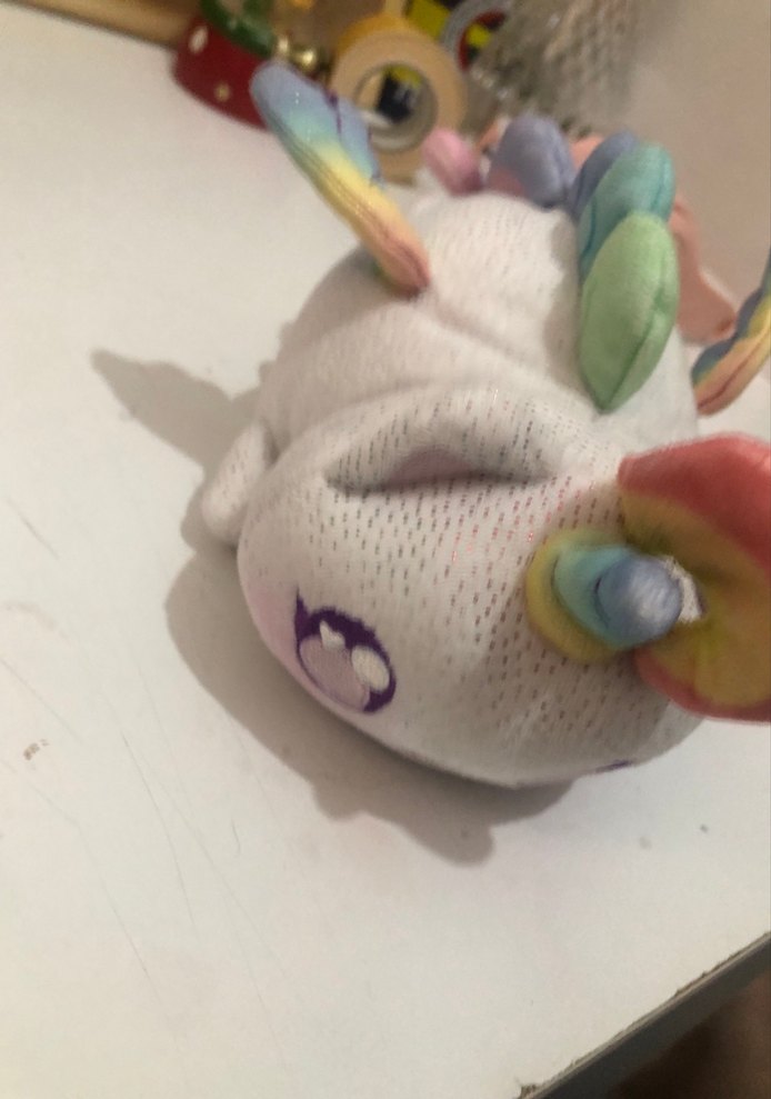 Pastel Renkli Beyaz Unicorn Peluş Oyuncak - Görsel 4