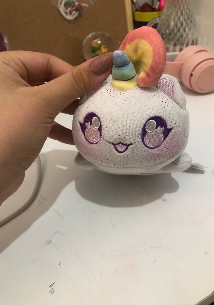 Pastel Renkli Beyaz Unicorn Peluş Oyuncak - Görsel 2