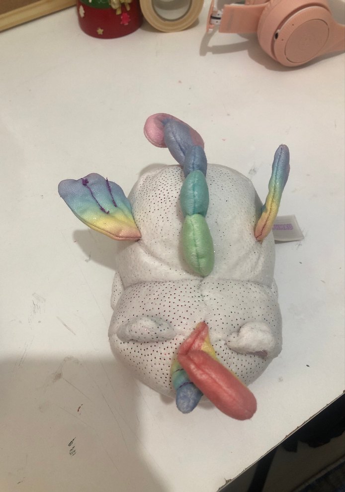 Pastel Renkli Beyaz Unicorn Peluş Oyuncak - Görsel 3