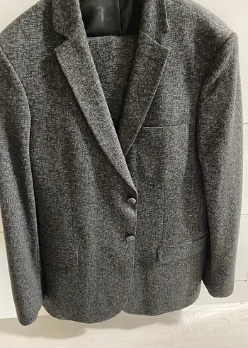 Gri Düğmeli Erkek takım elbise-ofis - Görsel 3