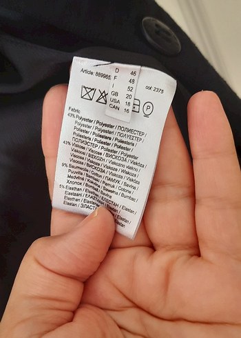 46 Beden lacivert Renk Düğmeli Siyah Kadın Blazer Ceket