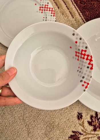  Beden beyaz Renk porland marka Klasik Beyaz Desenli Yemek Tabağı