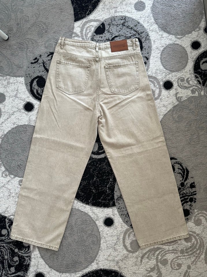 Erkek Baggy Krem Jean - Görsel 5