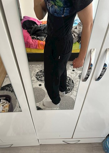 Polar Siyah Oversize Eşofman Altı - Görsel 3