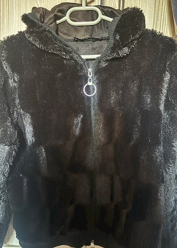 Kahverengi Kadın Peluş Fermuarlı ceket - Görsel 5