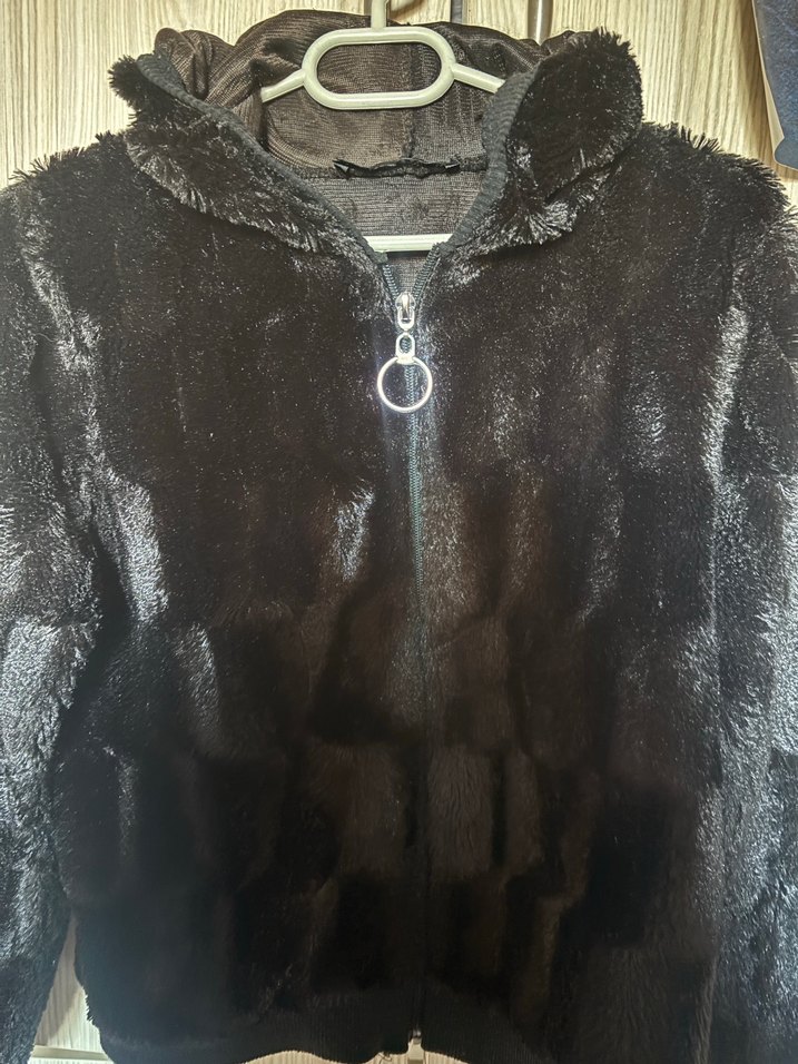 Kahverengi Kadın Peluş Fermuarlı ceket - Görsel 5