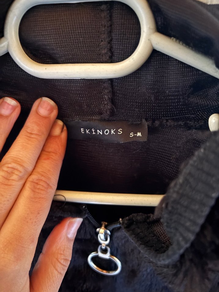 Kahverengi Kadın Peluş Fermuarlı ceket - Görsel 4