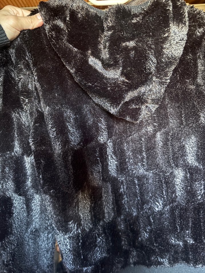 Kahverengi Kadın Peluş Fermuarlı ceket - Görsel 2