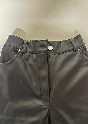 Siyah Deri Kadın Pantolon - Görsel 5