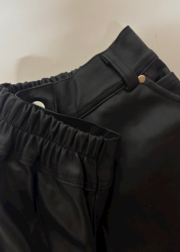 Siyah Deri Kadın Pantolon - Görsel 8