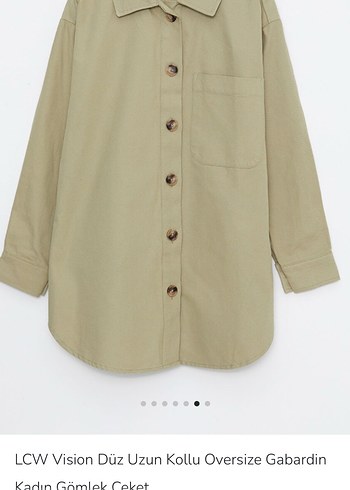 LCW Vision Oversize Gabardin Kadın Gömlek - Görsel 2