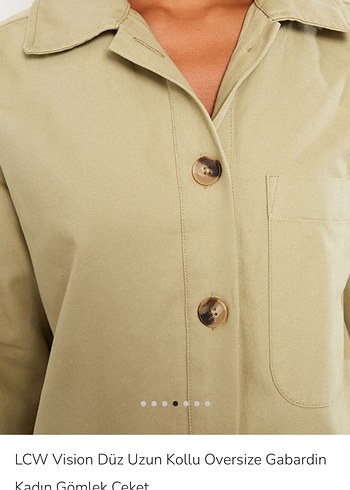 LCW Vision Oversize Gabardin Kadın Gömlek - Görsel 4