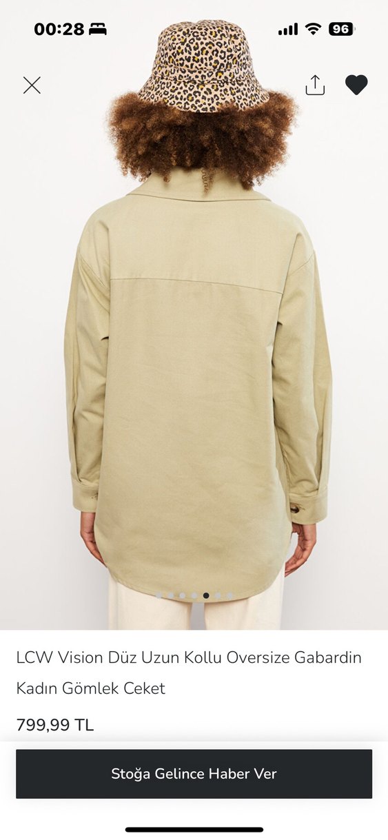 LCW Vision Oversize Gabardin Kadın Gömlek - Görsel 3