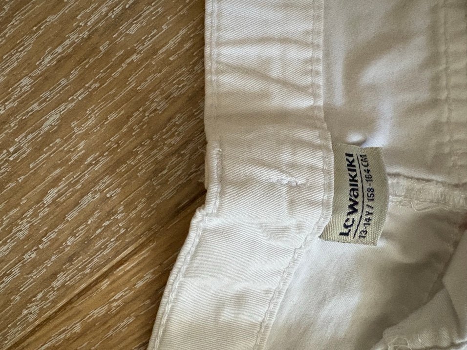 Beyaz Midi Keten erkek çocuk Pantolon - Görsel 2