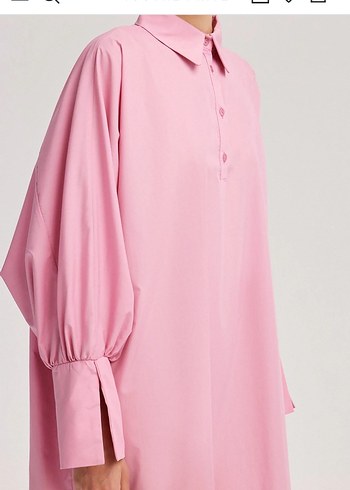 Touche marka Pembe Uzun Kollu Salaş Elbise - Görsel 2