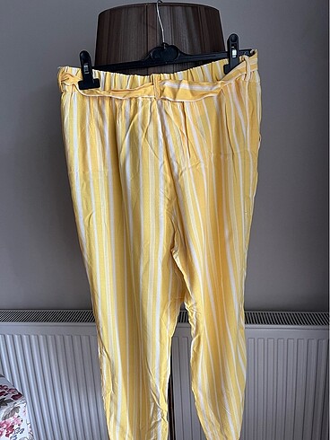44 Beden sarı Renk Koton yazlık pantolon