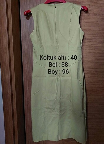36 Beden Fıstık yeşili etiketli ofis elbisesi 